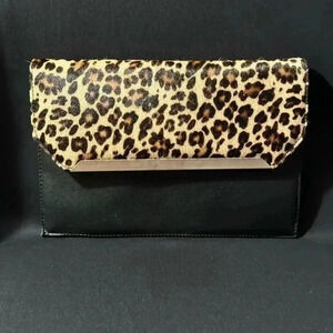 Silpada Leopard Print Clutch with Chain and Leather Strap